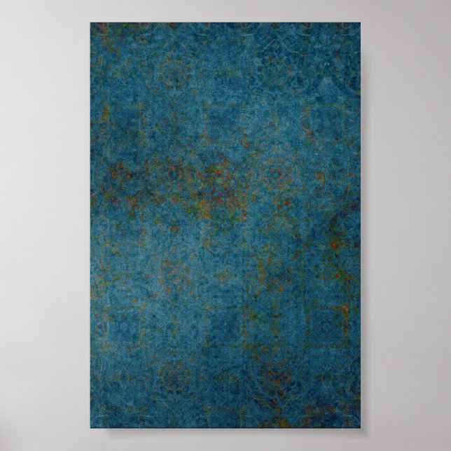 Póster Rusty Spots Azul Padrão Fundo (Frente)