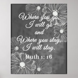 Poster Ruth 1:16 Onde Ir Eu Irei Bíblia de Quadro