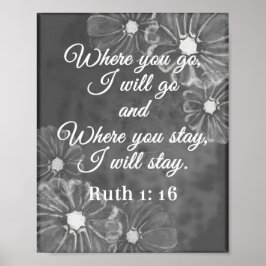 Poster Ruth 1:16 Onde Ir Eu Irei Bíblia de Quadro