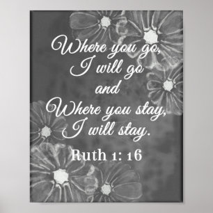 Poster Ruth 1:16 Onde Ir Eu Irei Bíblia de Quadro