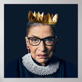 Poster Ruth Bader Ginsburg com Coroa Dourada  