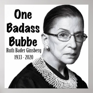 Poster Ruth Bader Ginsburg RBG Morte Memorial Honra Bubbe