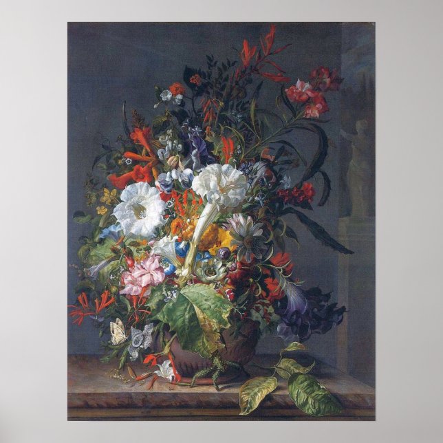 Poster Ruysch - Ervilhas, Lírios Peônias, Jacintos Paixão (Frente)