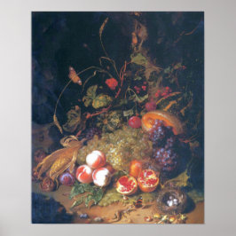 Poster Ruysch - Vida Estática Com Fruta, Ninho, Lizard