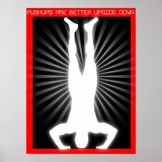 poster RX "Pushups são melhores de ponta-cabeça" (Frente)