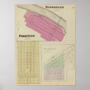 Poster Ryansville, cidade de Ford, Spearville, Kansas