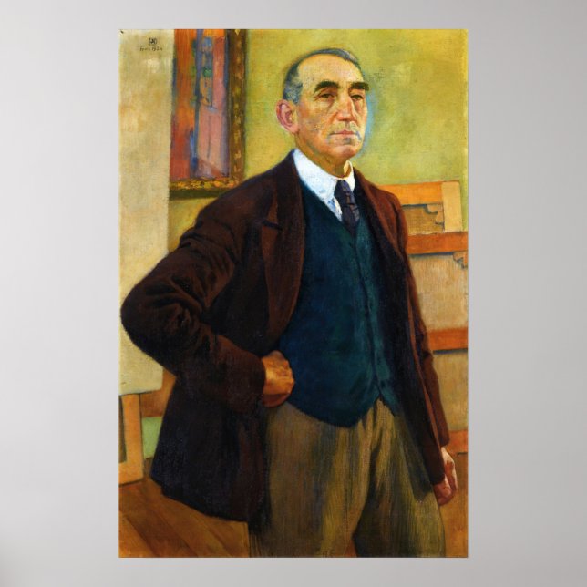 Poster Rysselberghe - Autorretrato com Colete Verde  (Frente)