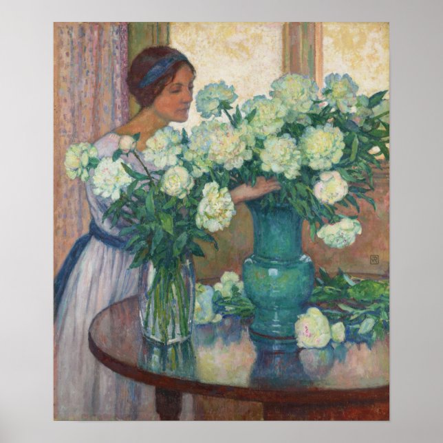 Poster Ryszard- The White Peonies (Frente)