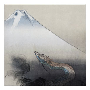 Póster Ryu Shoten: Dragão Ascendente sobre o Fuji, Japão