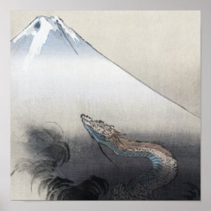 Poster Ryu Shoten Mt. Fuji & Dragon by Ogata Gekko