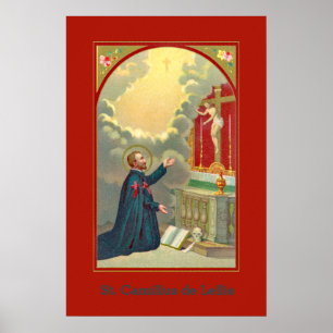 Poster S. Camilo Rezando Diante de um Crucifixo (M 020)