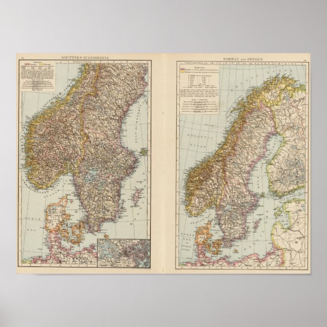 Póster S Escandinávia, Noruega, Suecia (Frente)