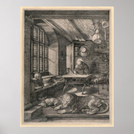 Poster S. Jerônimo em seu Estudo por Albrecht Dürer