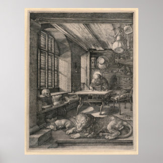 Poster S. Jerônimo em seu Estudo por Albrecht Dürer