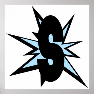 Poster S letra como monograma de arte em quadrinhos S ini