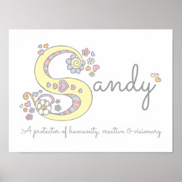 Poster S para Sandy monograma — letra de arte
