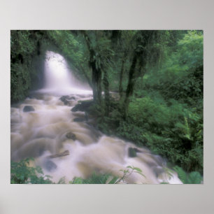 Poster SA, Peru, S.H. Machu Picchu, Cascade e nuvem