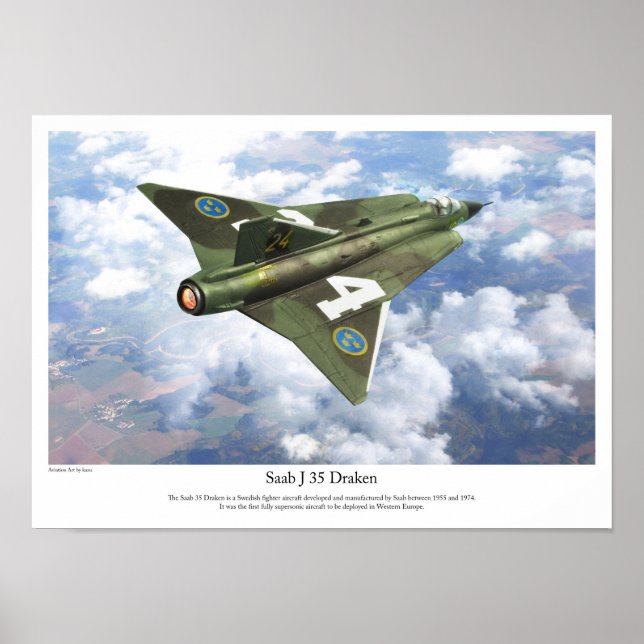 Poster Saab 35 Draken (Frente)