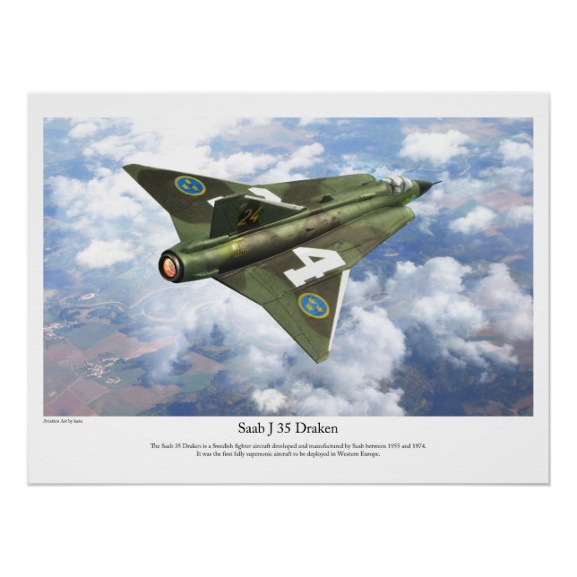 Póster Saab 35 Draken (Frente)