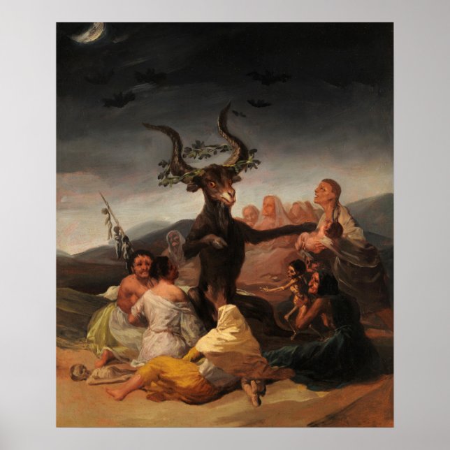 Poster Sabá de bruxas por Francisco de Goya (Frente)