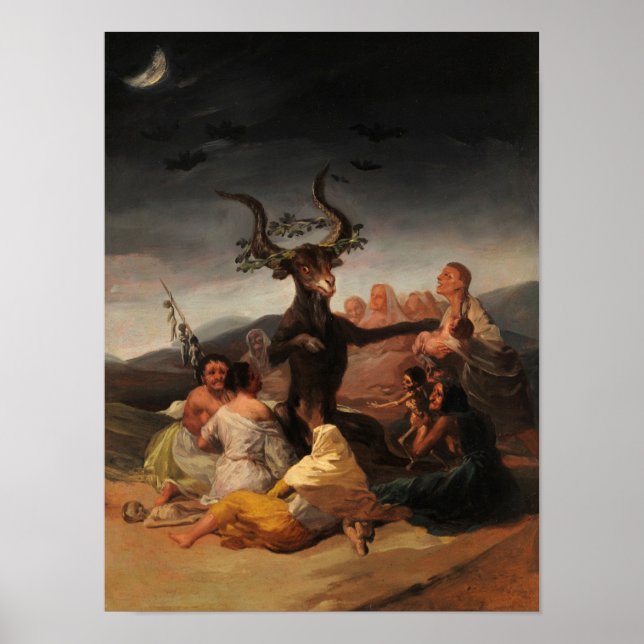 Poster Sabá de bruxas por Francisco de Goya (Frente)
