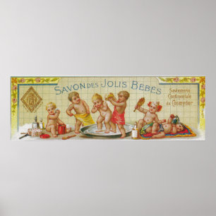 Póster Sabão LabelParis do DES Jolis Bebes de Savon,