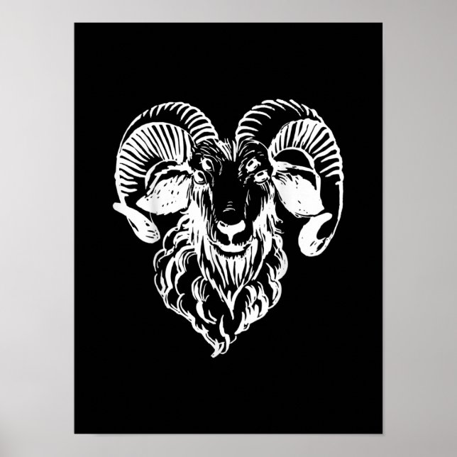 Poster Sabbatic Baphomet Goat Mau Satanic (Frente)