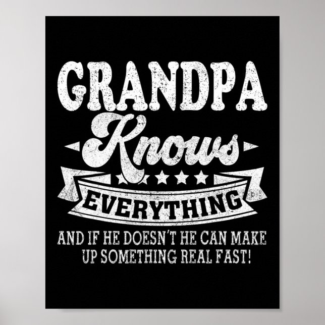 Poster Sabe Tudo Camisa Engraçado Pai Dia de os pais Papá (Frente)