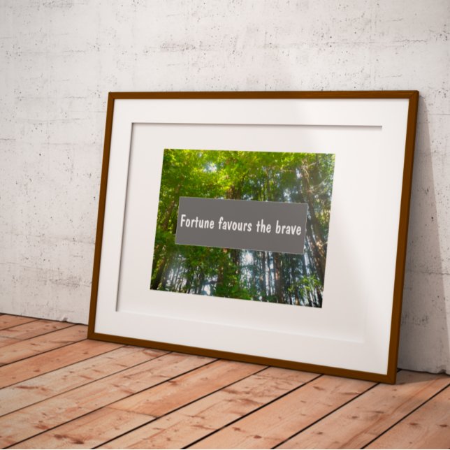 Poster Sabedoria Fortune favorece o corajoso ditado poste (Criador carregado)