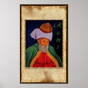 Poster Sabedoria Mística Sufi por Rumi sobre Pergaminho B