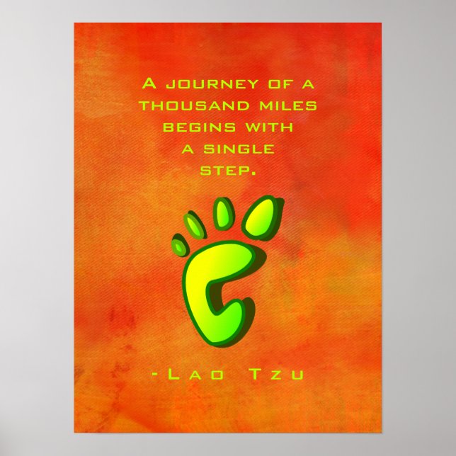 Póster Sabedoria Motivacional Inspiradora por Lao Tzu (Frente)