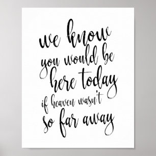 Poster Sabemos que estarias aqui hoje, 8x10 - Sinal Memor