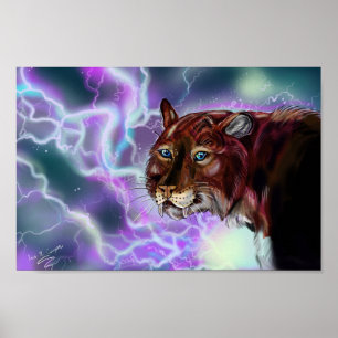 Póster Saber estático da iluminação da tempestade