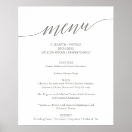 Poster Sábio Elegante Sinal de Menu de Casamento de Calig