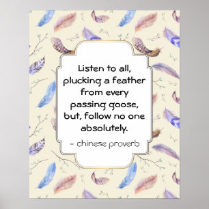 Poster Sábio Inspiracional Proverbo Chinês Motivacional