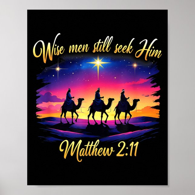 Poster Sábios Reis Magos de Natal Religioso Ainda O Procu (Frente)