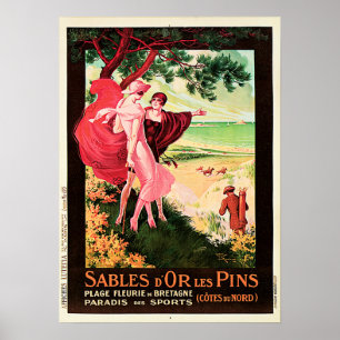 Poster Sables d'Or les Pins Seeft Resort French Viagem