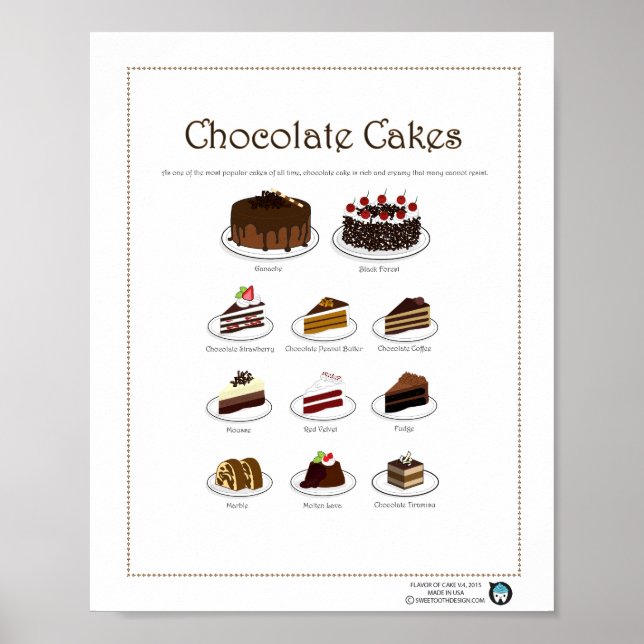 Poster Sabor de bolos, chocolate, 8X10 (Frente)