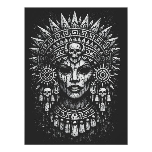 Póster Sacerdotisa Coroada com Caveira — por BurnsInHell (Frente)
