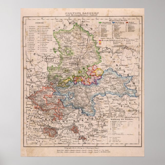 Poster Sachsen, Anhalt (Frente)