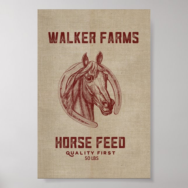 Póster Saco de Alimentação Cavalo do Walker Fazenda (Frente)