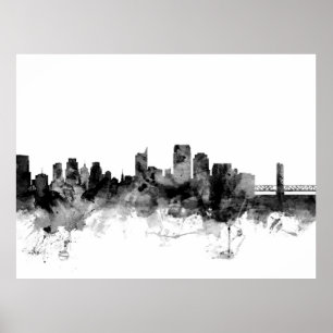 Póster Sacramento California Skyline