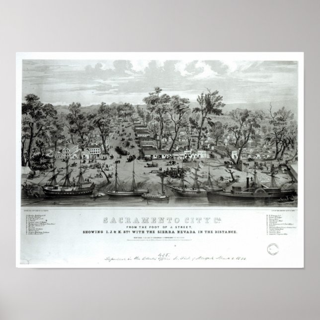 Póster Sacramento City, Califórnia (Frente)