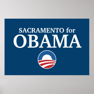 Póster SACRAMENTO para o costume de Obama sua cidade