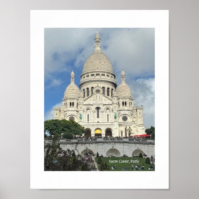 Poster Sacre Coeur, Montmartre, Paris, França (Frente)