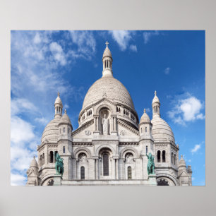 Poster Sacre Coeur on Montmartre Hill - Paris, França