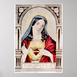 Poster Sacred heart of Mary - 1856