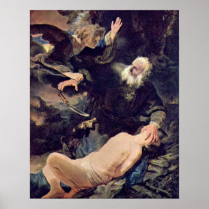 Poster Sacrifice of Isaac by Rembrandt van Rijn
