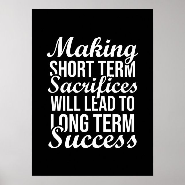 Poster Sacrifício Pelo Sucesso - Gym, Hustle, Sucesso (Frente)