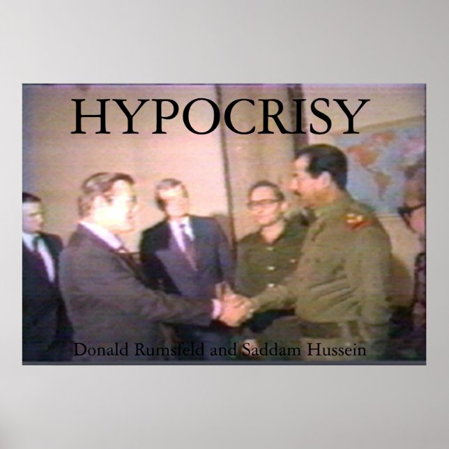 Póster Saddam e Rummy fazem um acordo (Frente)